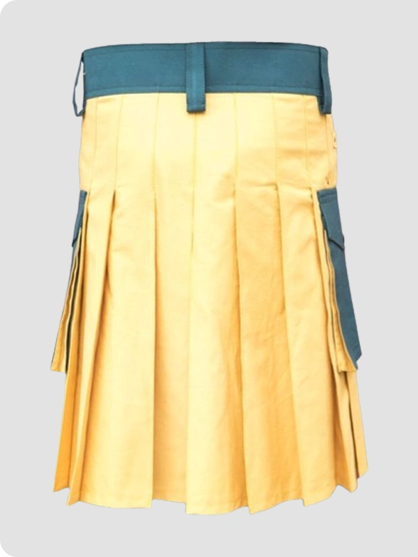 Stylish Green & Yellow Hybrid kilt Back