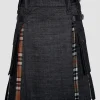 Traditional Scottish Black Hybrid Kilt