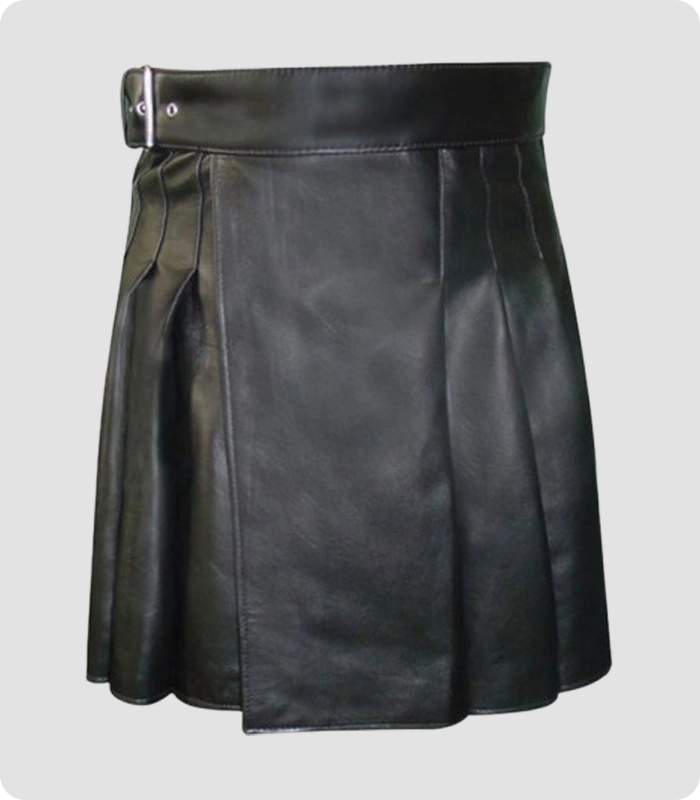 Women Black Leather kilt