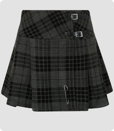 Women Hamilton Grey Tartan Skirt
