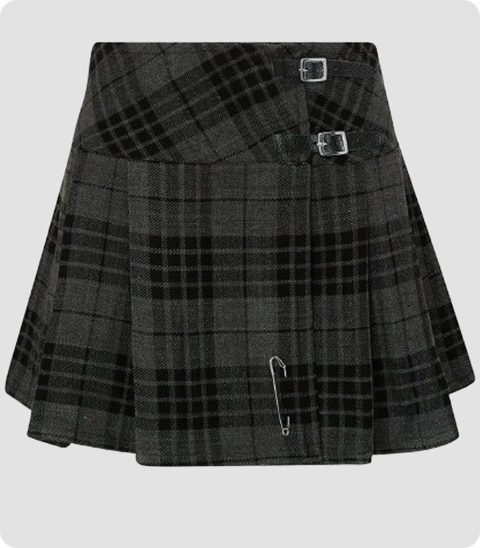 Women Hamilton Grey Tartan Skirt